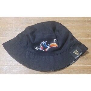 Guinness Black Toucan Reversible Hawaiian Sun Bucket Hat Cap Tropical One Size